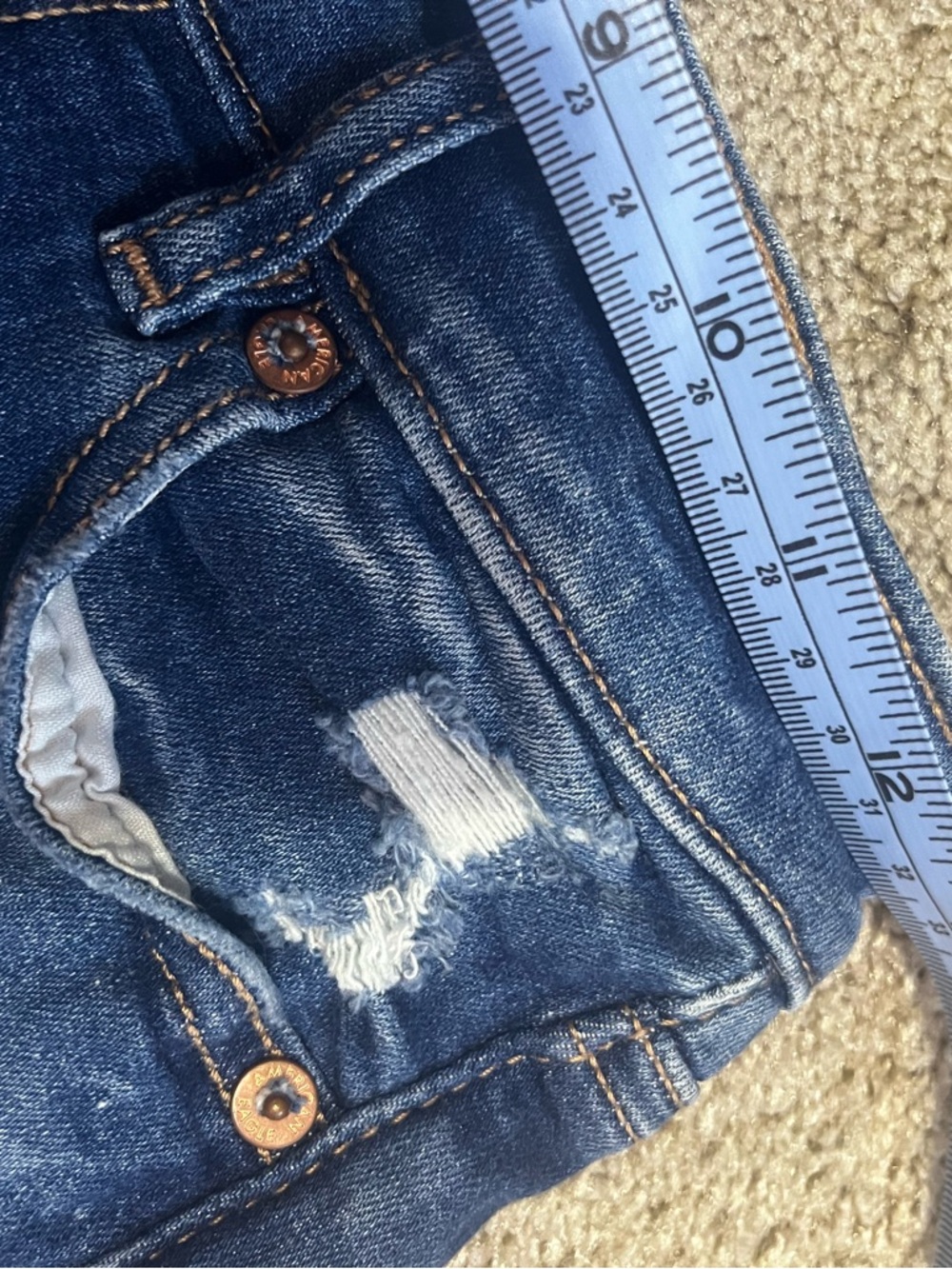 American eagle y2k vintage ripped jeans shorts women’s 2000’s - Picture 6 of 8